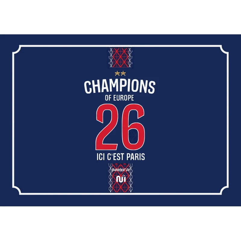 Plaque de rue Paris 2026 champions d'europe budapest