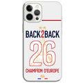 Coque de téléphone Paris Back 2 Back Extérieur 2026 personnalisable - Protection TPU Silicone Bleu et Rouge