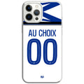 Coque téléphone maillot Auxerre domicile  2026 2027 personnalisable prénom et numéro au choix