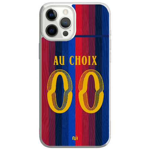 Coque téléphone maillot Barcelone domicile  2026 2027 personnalisable prénom et numéro au choix