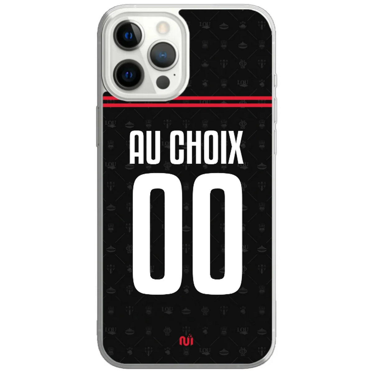 Coque téléphone maillot rugby Lyon Lou domicile  2026 2027 personnalisable prénom et numéro au choix