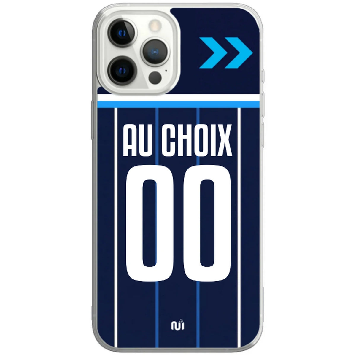Coque téléphone maillot rugby Montpellier Herault domicile  2026 2027 personnalisable prénom et numéro au choix