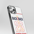 Coque Paris Back 2 Back Extérieur 2026, gros plan en biais sur le motif et le contour transparent. 