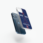 Coque Paris Back 2 Back Domicile 2026 présentée séparément du téléphone, avec ses bords transparents