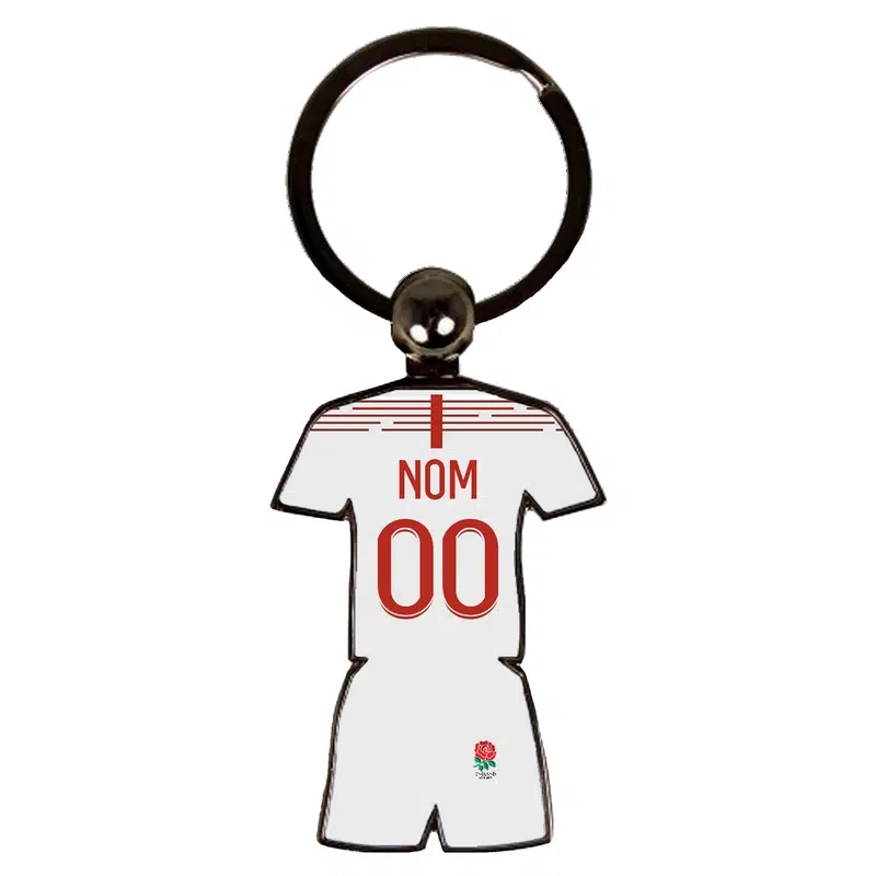 Porte clés rugby maillot Angleterre domicile coupe du monde 2023 personnalisable