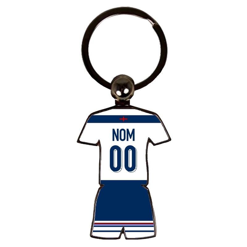 Porte clés football maillot Angleterre domicile euro 2024 personnalisable