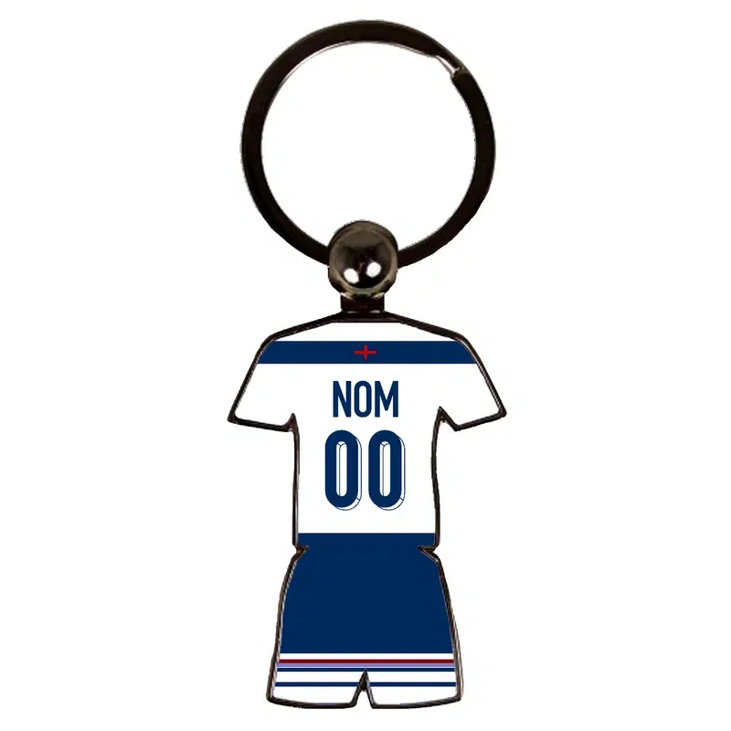 Porte clés football maillot Angleterre domicile euro 2024 personnalisable
