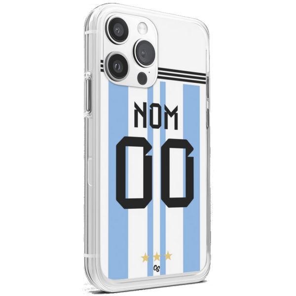 Coque de foot Argentine maillot domicile coupe du monde 2022 personnalisable