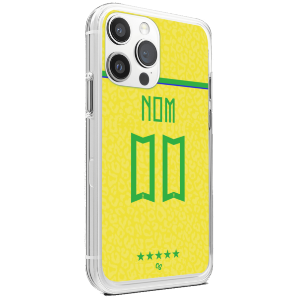 Coque de foot Brésil domicile 2022 personnalisable