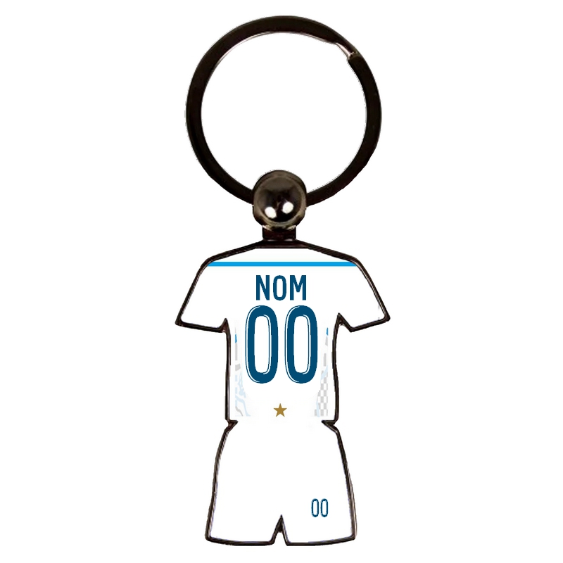 Porte-clés maillot OM personnalisé 2024-2025 avec nom et numéro
