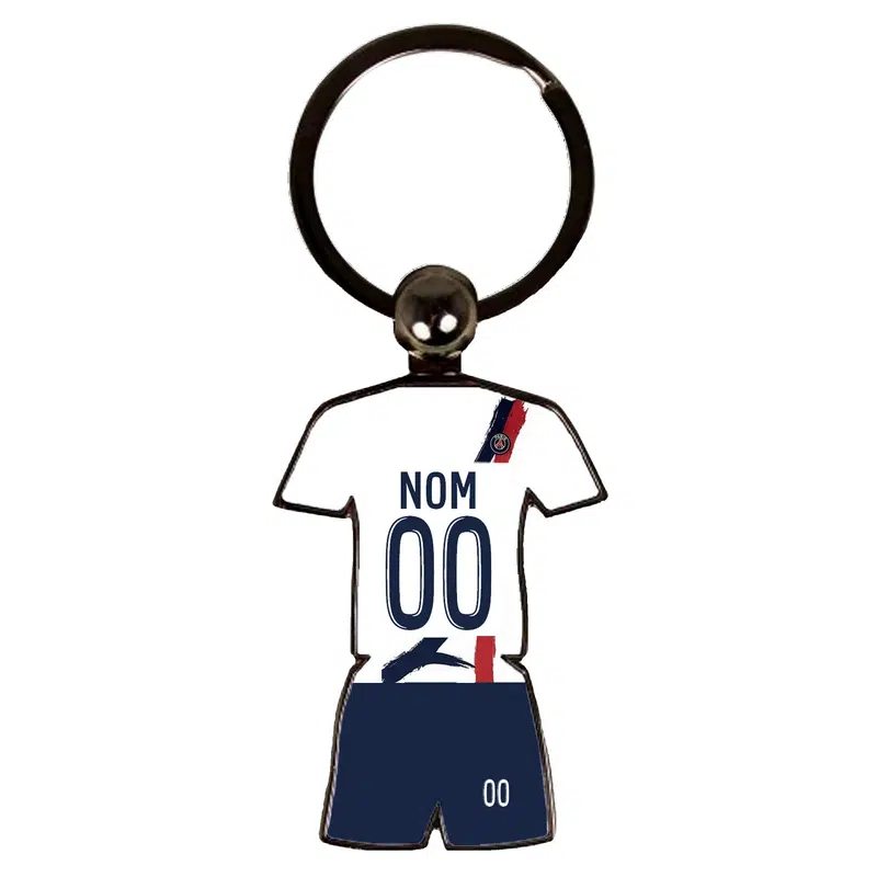 Porte-clés maillot personnalisé Paris extérieur 2024-2025 avec nom et numéro