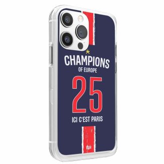 Coque de téléphone Paris champion d’Europe 2025 maillot domicile – design PSG en silicone personnalisable
