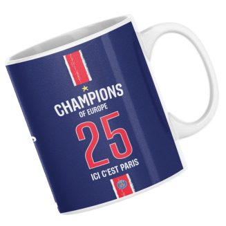 Mug de football Paris champion d’Europe 2025 en céramique – tasse supporteur PSG