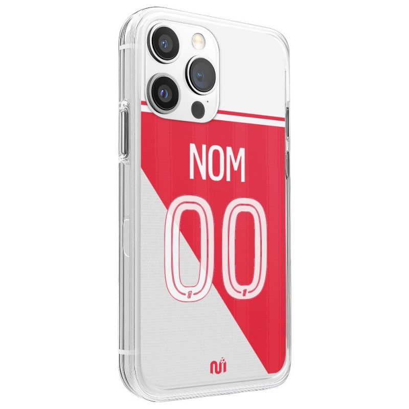 Coque de téléphone Monaco domicile 2025-2026 personnalisée avec nom et numéro en silicone