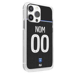 Coque de téléphone AJ Auxerre extérieur 2025-2026 personnalisée avec nom et numéro en silicone