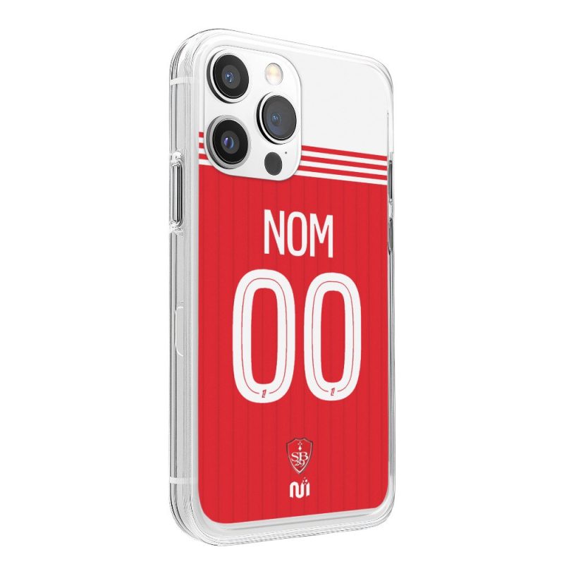 Coque de téléphone Stade Brestois domicile 2025-2026 personnalisée avec nom et numéro en silicone