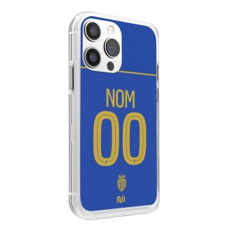 Coque de téléphone AS Monaco extérieur 2025-2026 personnalisée avec nom et numéro en silicone