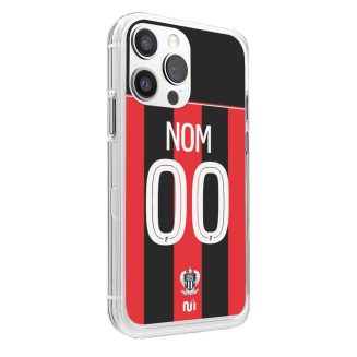 Coque de téléphone OGC Nice domicile 2025-2026 personnalisée avec nom et numéro en silicone