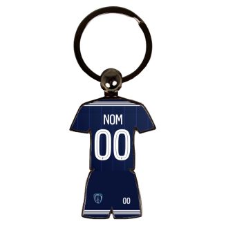 Porte-clés maillot de football Paris FC saison 2025-2026 personnalisable avec nom, prénom et logo – accessoire unique pour supporters et fans du club parisien.