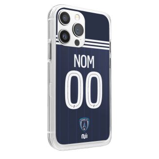 Coque de téléphone Paris FC domicile 2025-2026 personnalisée avec nom et numéro en silicone
