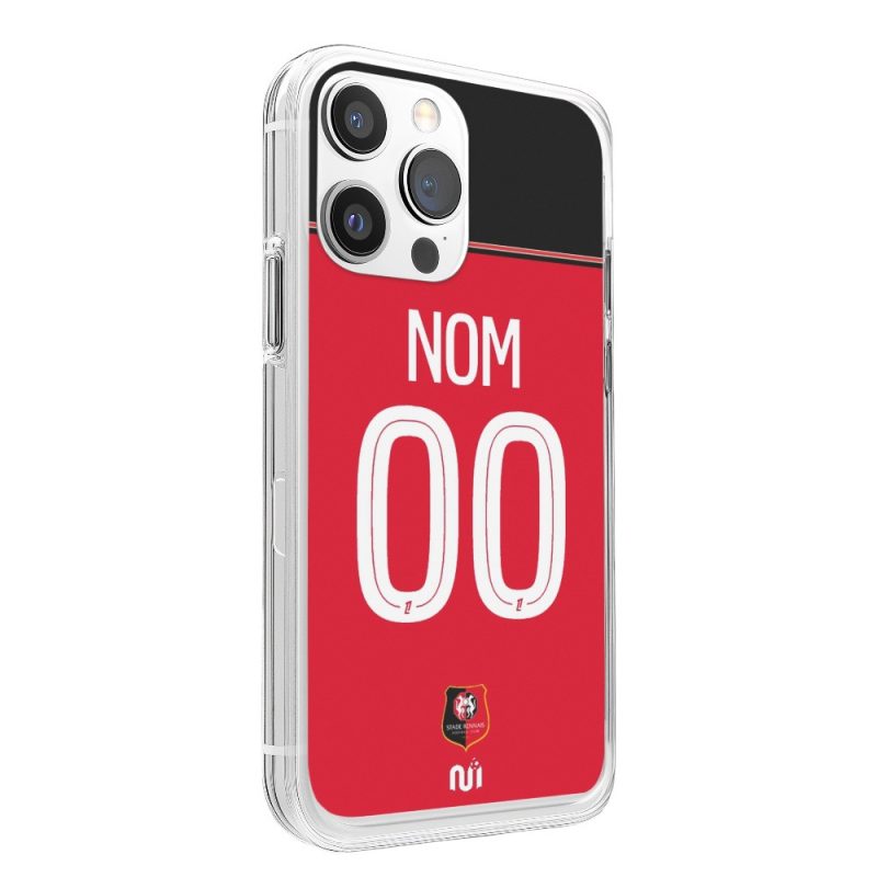 Coque de téléphone Stade Rennais domicile 2025-2026 personnalisée avec nom et numéro en silicone