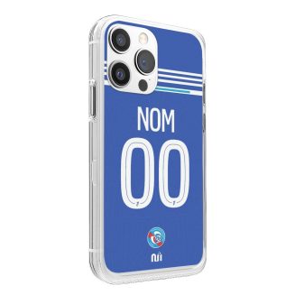 Coque de téléphone RC Strasbourg domicile 2025-2026 personnalisée avec nom et numéro en silicone