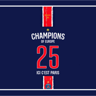 Plaque de Rue Paris Champion d’Europe 2025 – Maillot Domicile