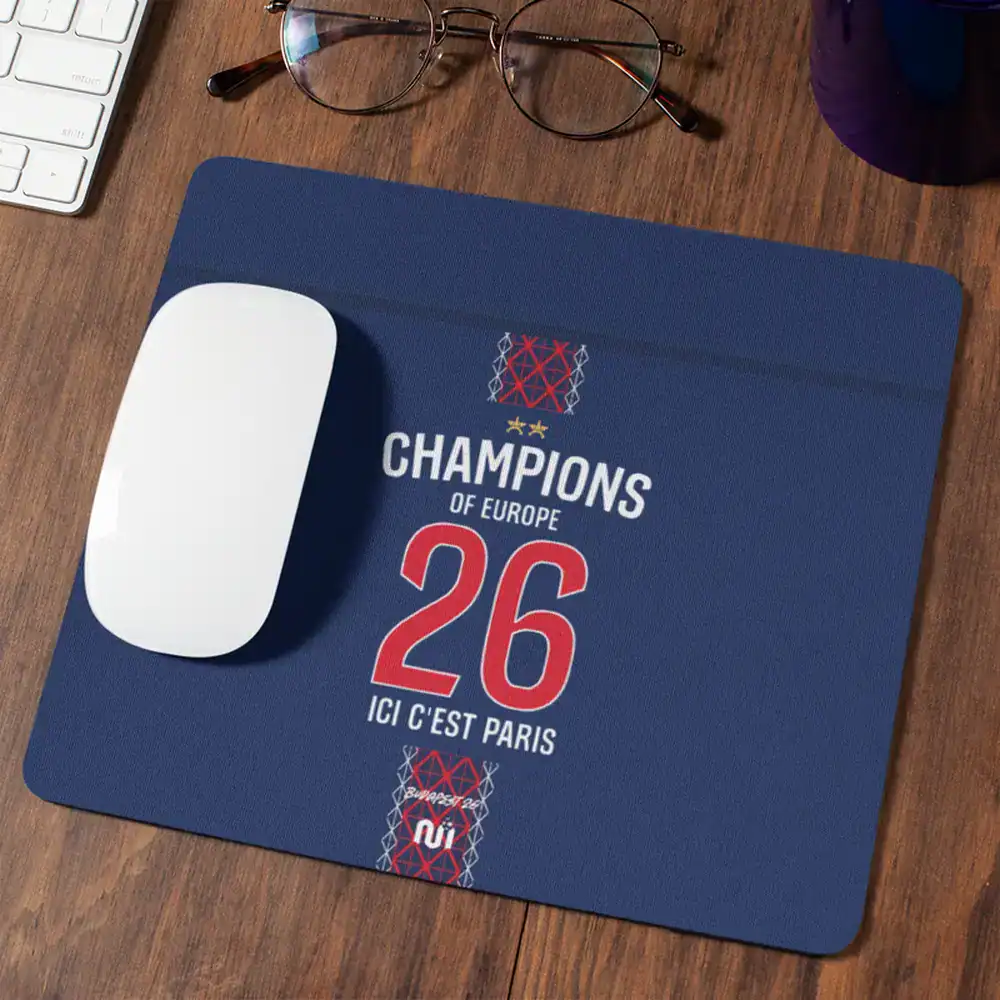 Tapis de souris Paris champion d'Europe 2026 2 étoiles domicile
