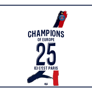 Plaque de Rue Paris Champion d’Europe 2025 – Maillot Extérieur