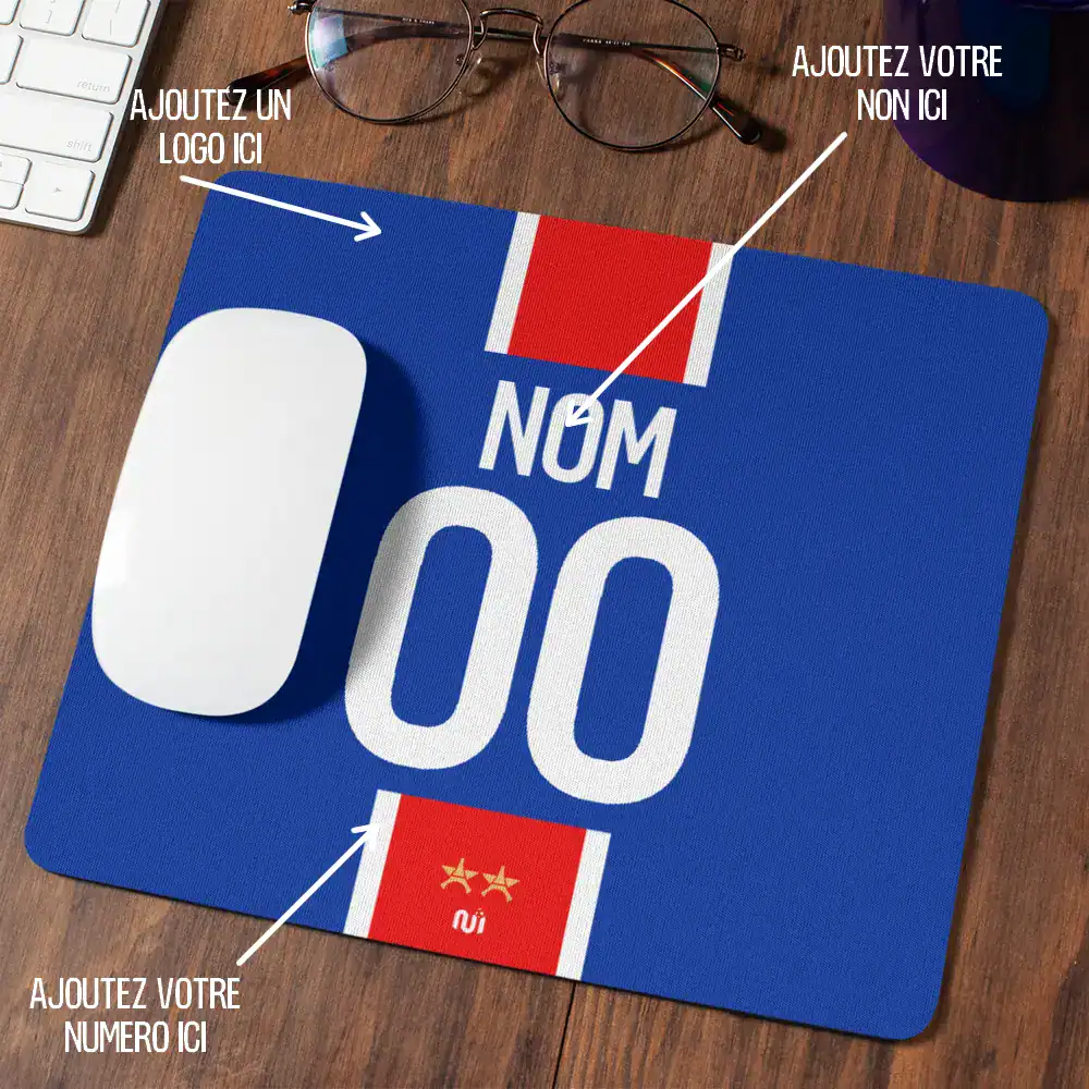 Tapis de souris football paris personnalisable domicile 2026-2027