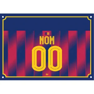 Plaque de rue Barcelone 2025 2026 personnalisable maillot domicile en métal