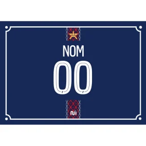 Plaque de rue Paris 2025 2026 personnalisable maillot domicile en métal