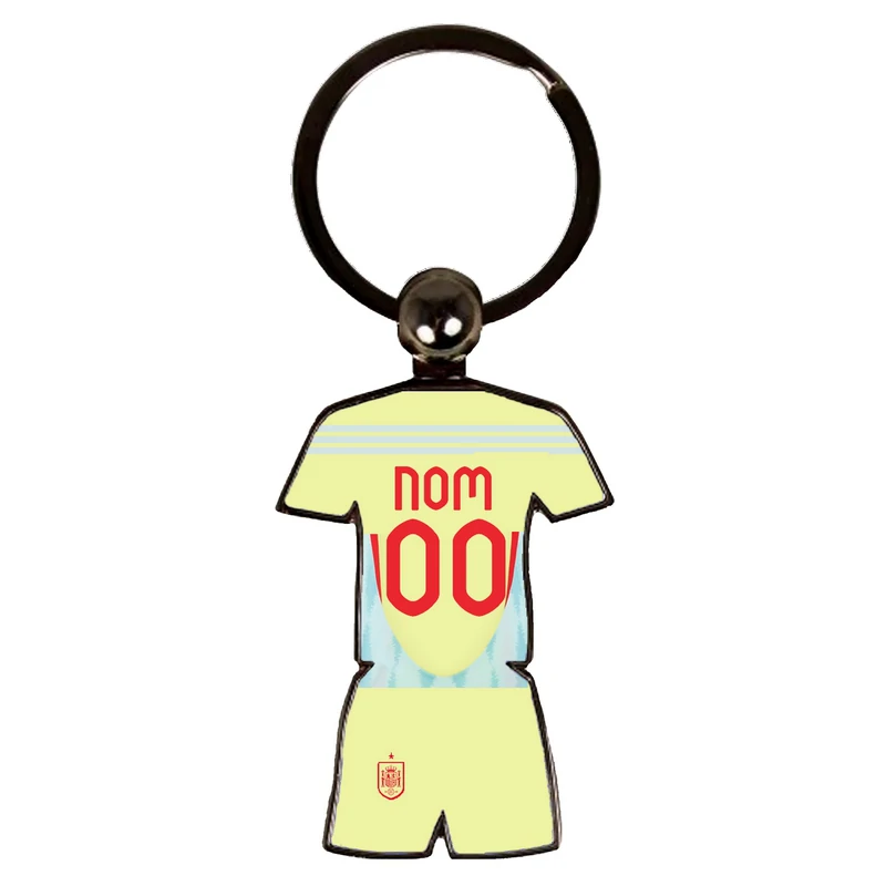 Porte-clés Maillot Espagne extérieur 2024 - Cadeau Foot Personnalisable (Nom & Numéro)