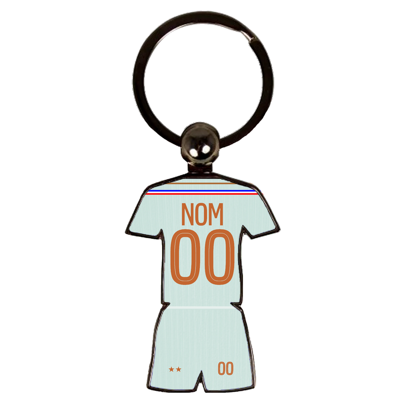 Porte-clé équipe de France 2026 maillot extérieur personnalisé avec nom et numéro